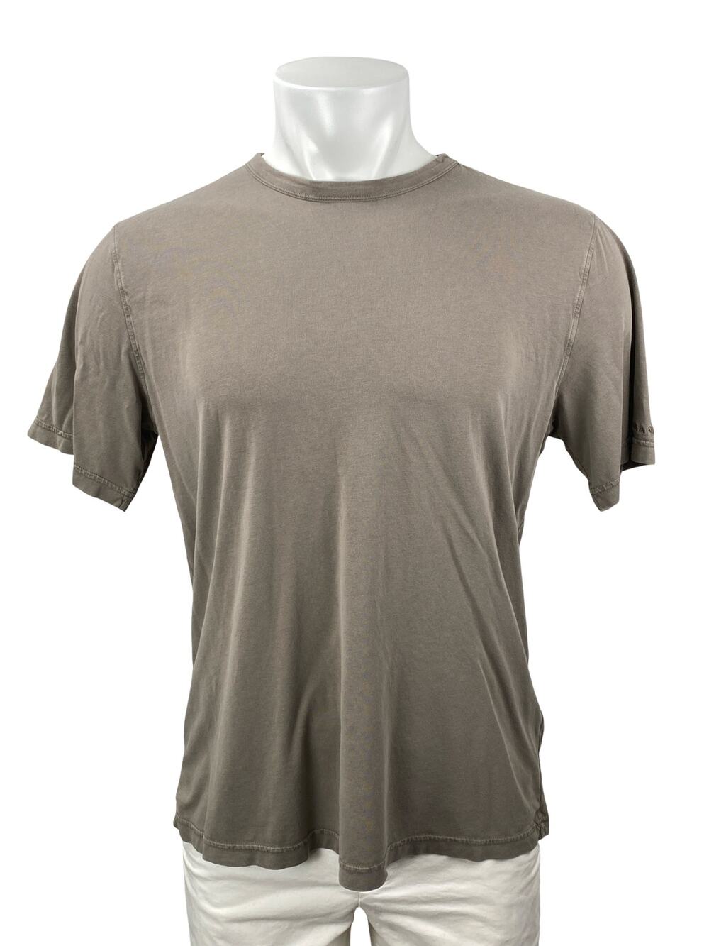 Aman Natural Dye Men's Beige Crewneck Basic Short Sleeve T Shirt Tee Top Size M